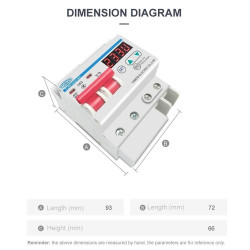TOMZN MCB AC 220V 2P C63 with Over/Under Voltage Relay Protector and WIFI Ewelink ON/OFF Switch
